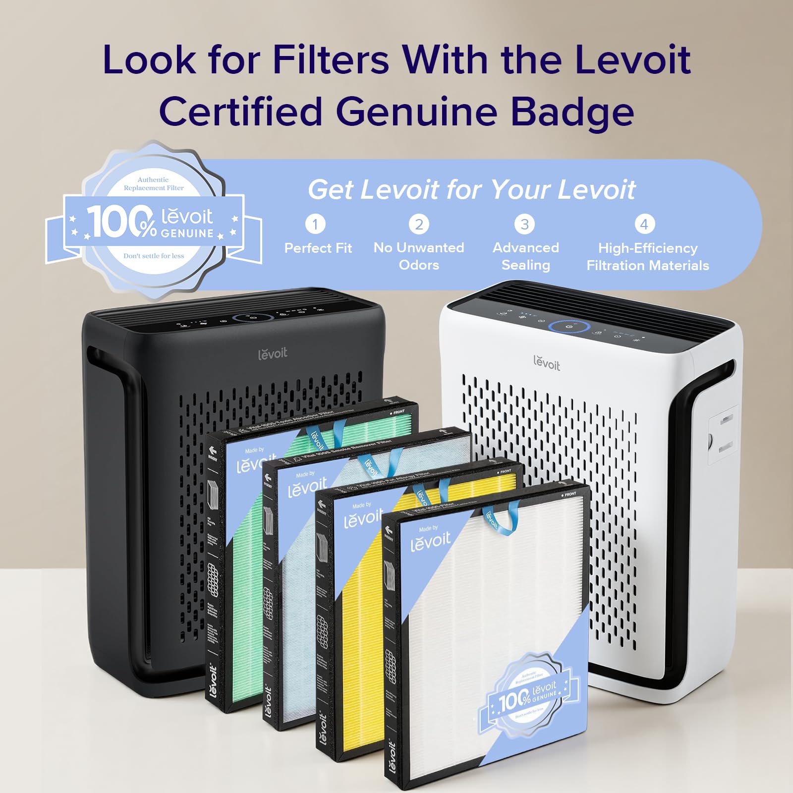 purificador de aire inteligente levoit vital 100s-p negro