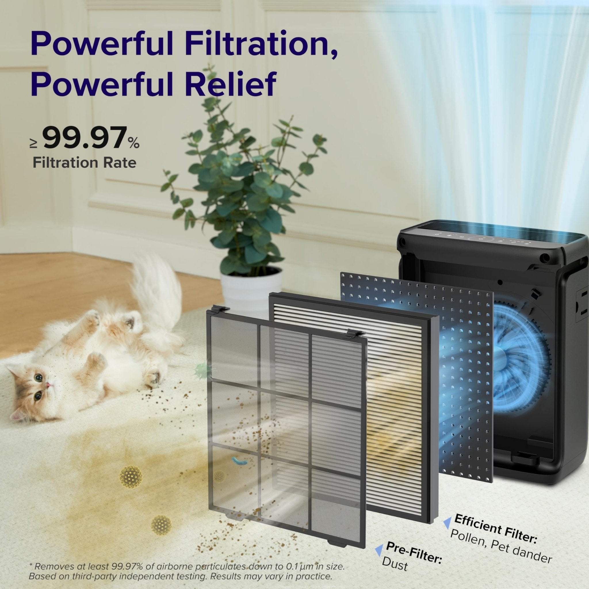 purificador de aire inteligente levoit vital 100s-p negro