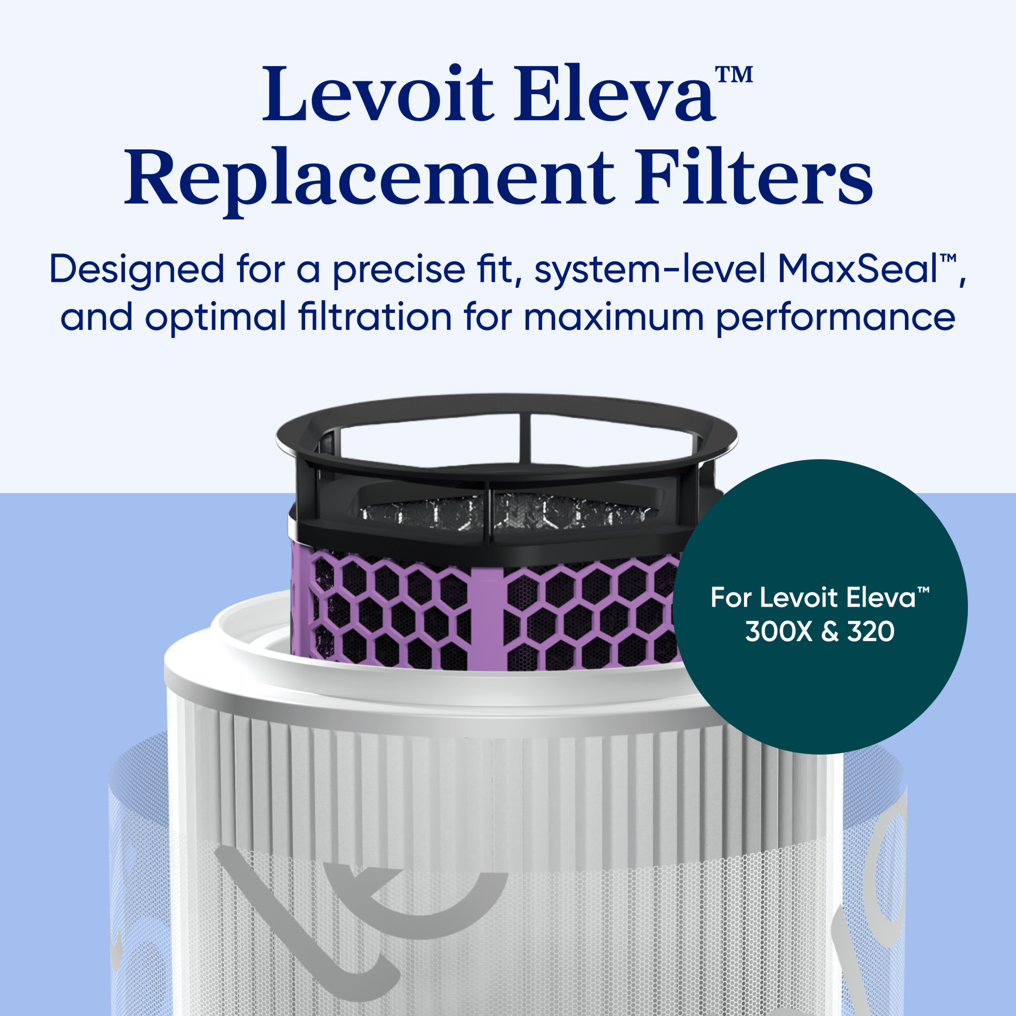 filtro purificador de aire de carbón activado levoit eleva 300x para humo y cocina