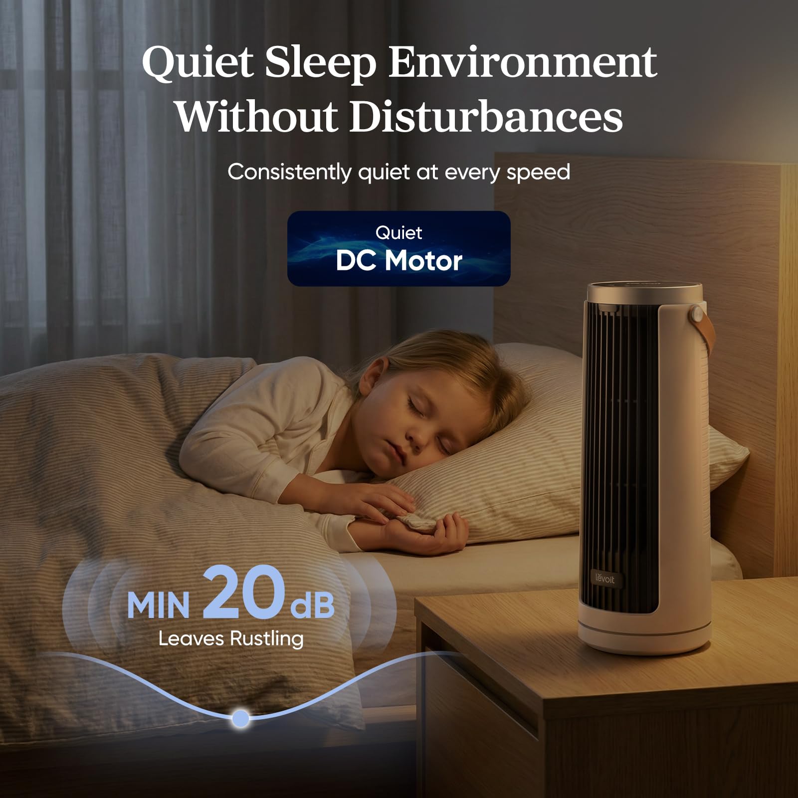 ventilador de torre de escritorio portátil levoit windi mini