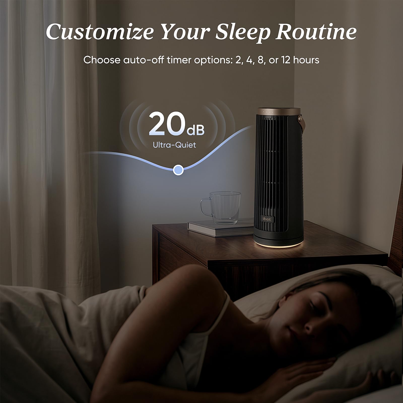 ventilador de torre de escritorio portátil levoit windi mini pro