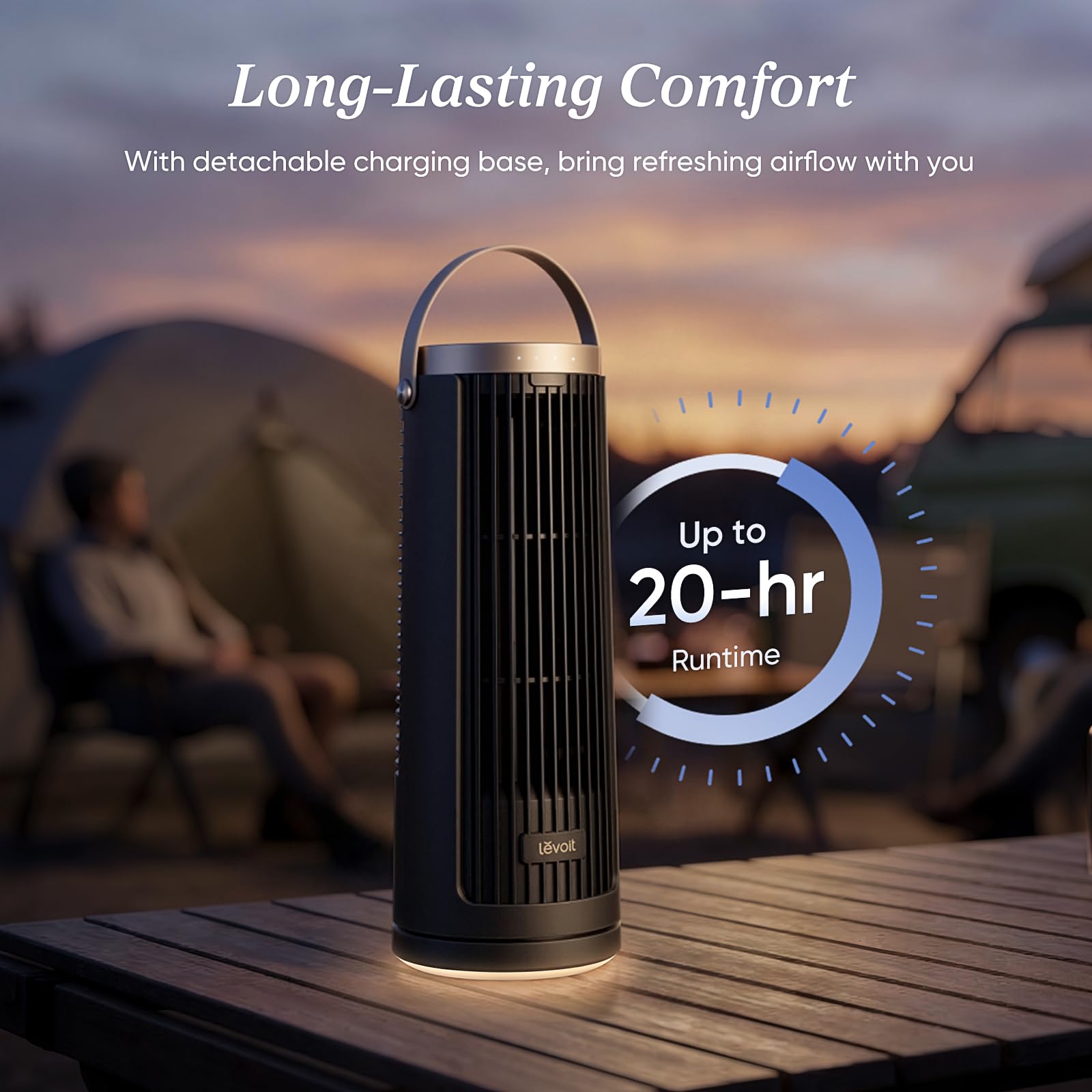 ventilador de torre de escritorio portátil levoit windi mini pro