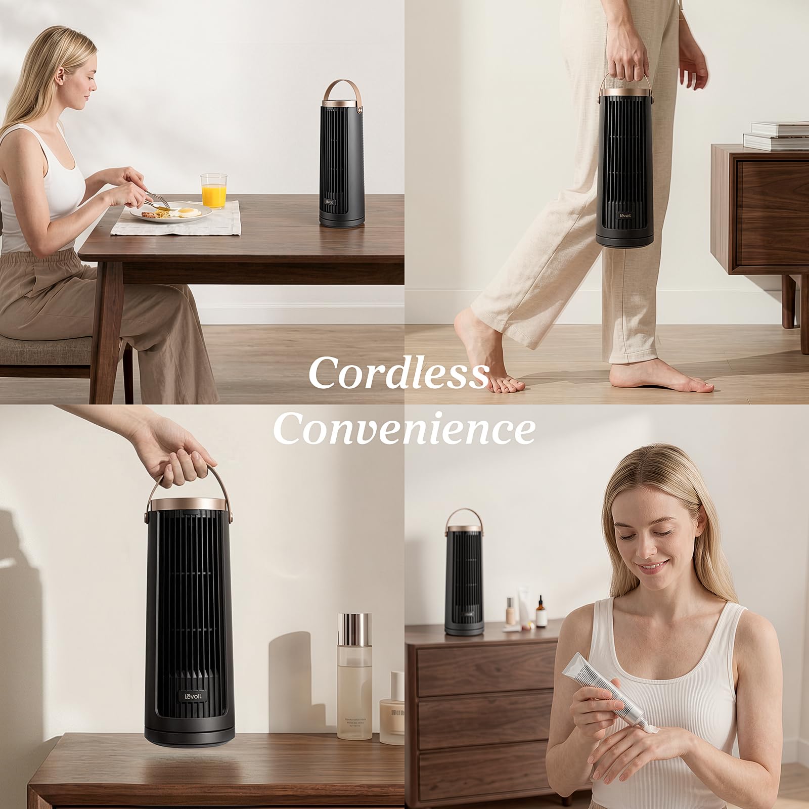 ventilador de torre de escritorio portátil levoit windi mini pro