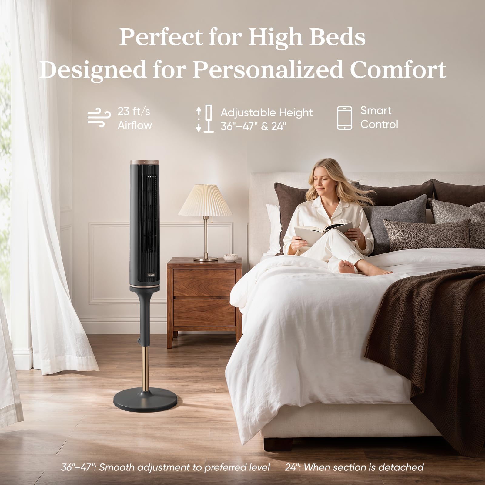 ventilador de torre inteligente levoit windi lift