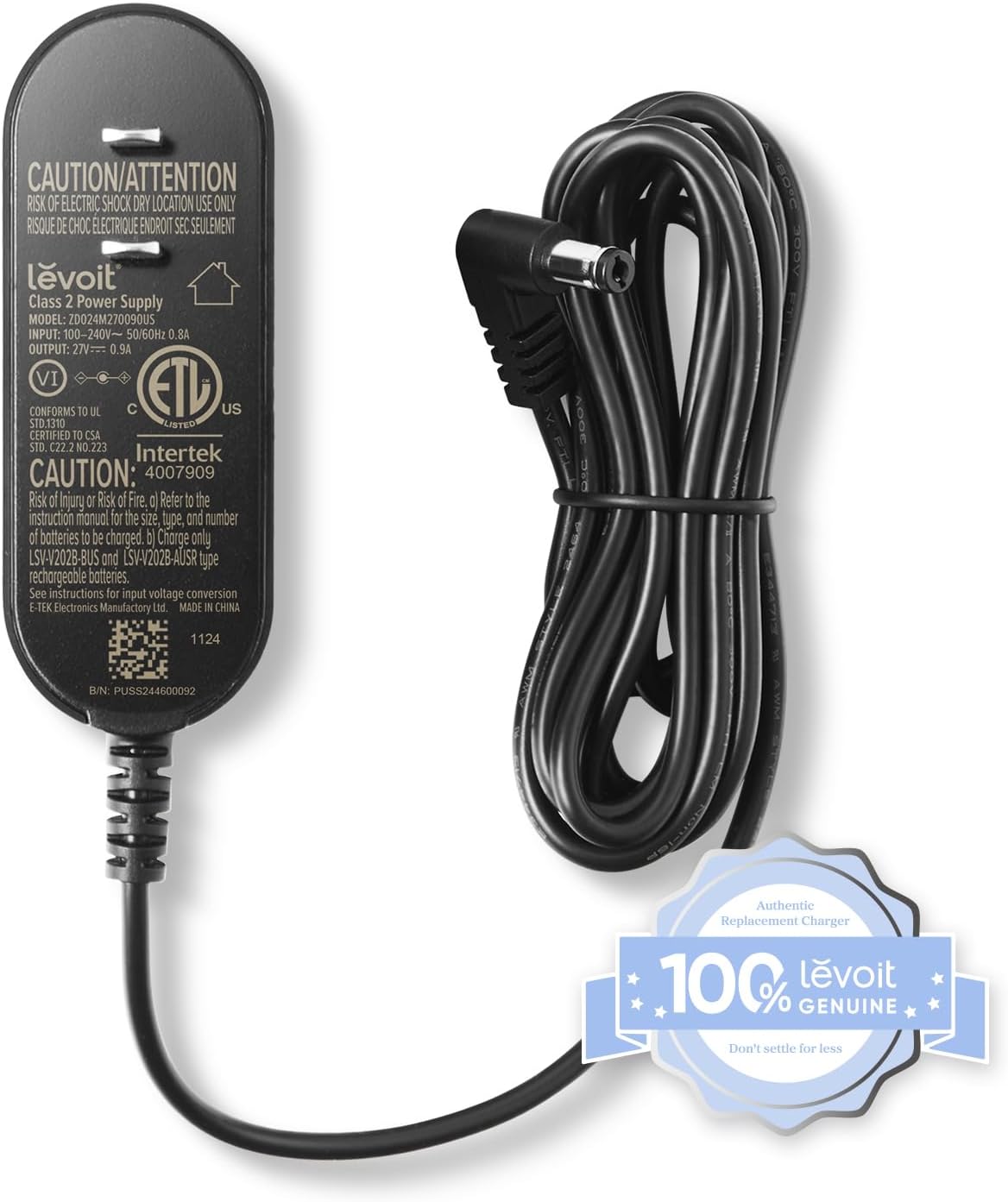 cargador oficial para aspiradora inalámbrica levoit lvac-300